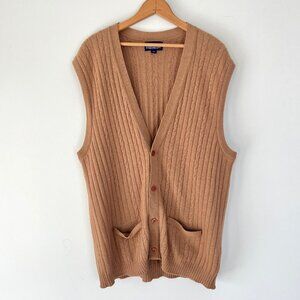 Vintage Camelhair Cable Knit Sweater Vest